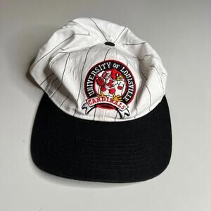 Vintage Starter Louisville Cardinals Snapback Hat NCAA Pinstripe USA Made‎